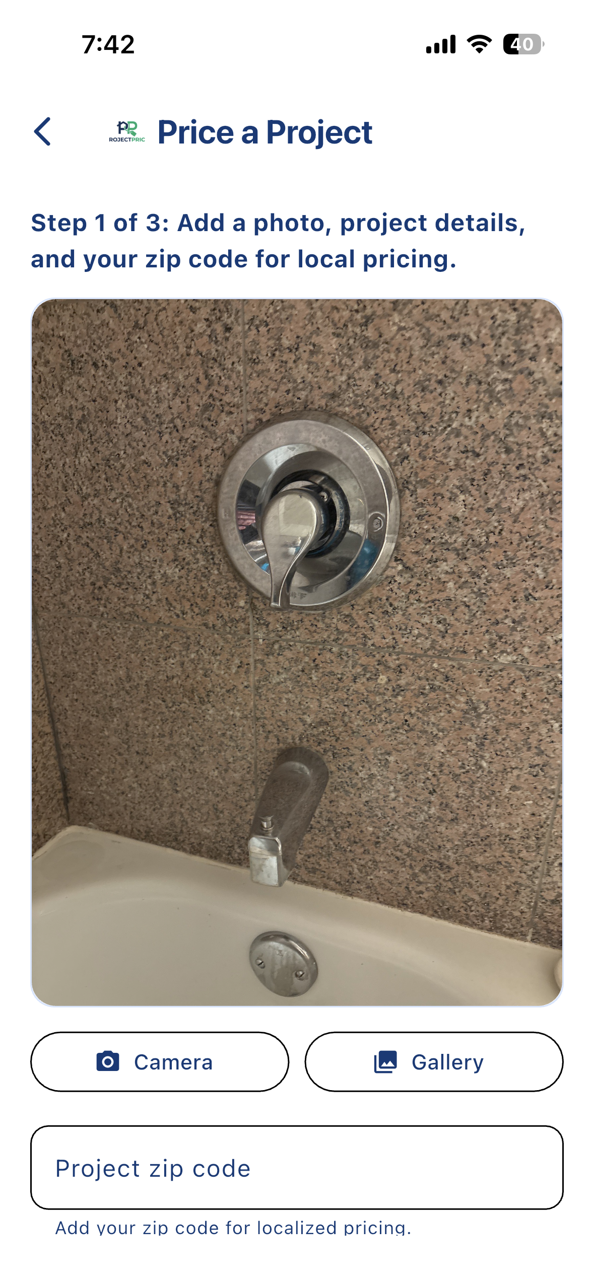 Bathtub faucet before upgrade — original fixture