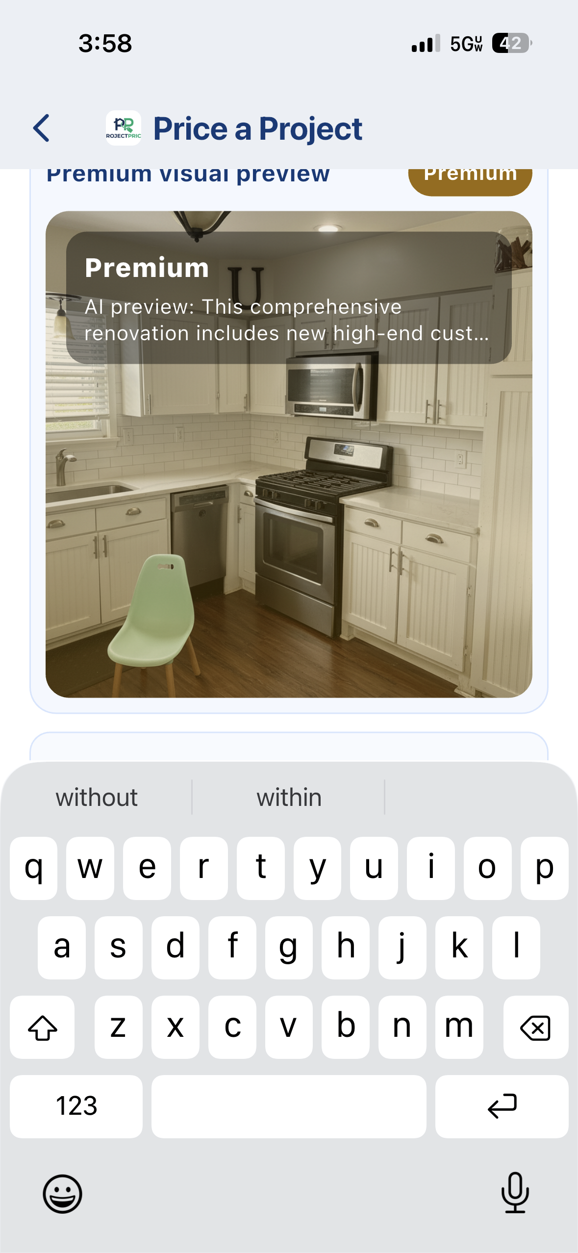Kitchen after remodel — new cabinets and countertops